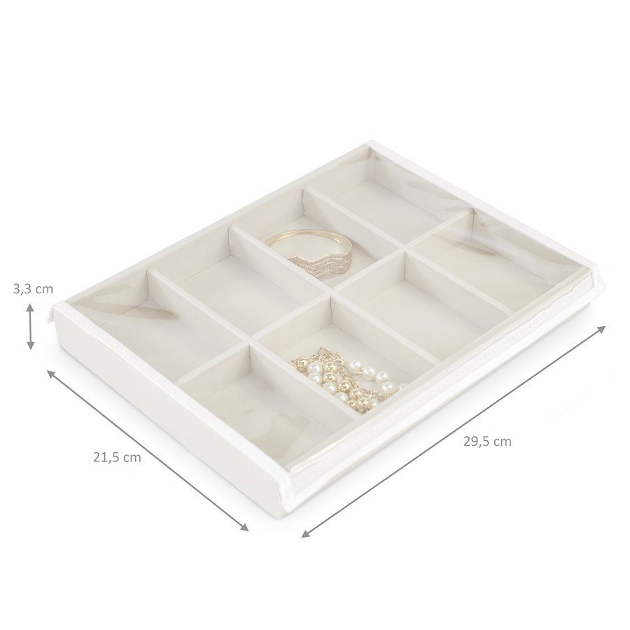 Bandeja Expositora Média Com 8 Espaços 21,5x29,5x3,3 cm Dunny Off White