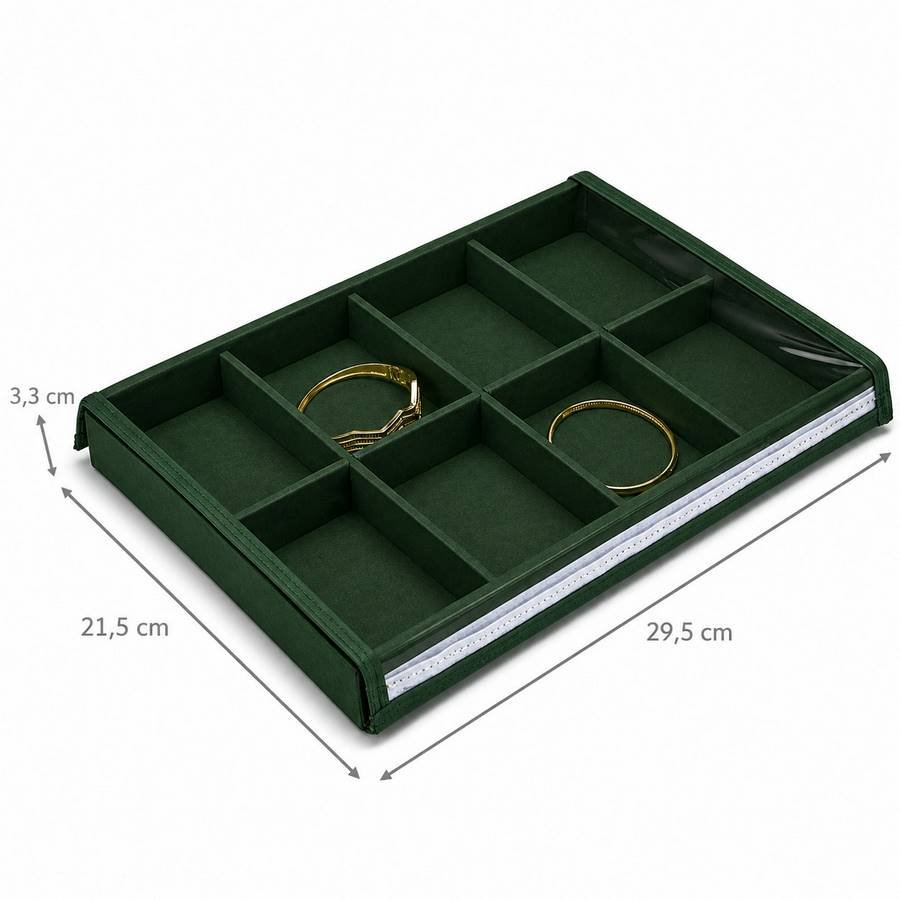 Bandeja Expositora Média Com 8 Espaços 21,5x29,5x3,3 cm Dunny Verde