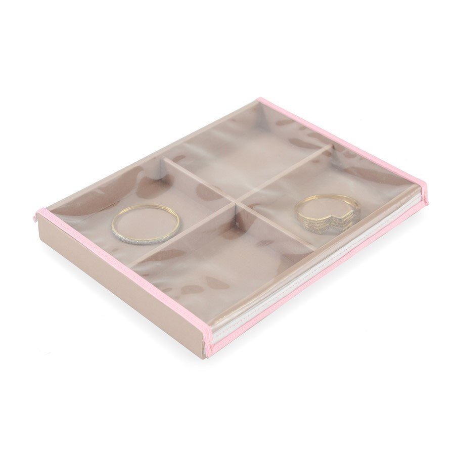 Bandeja Expositora Média Com 4 Espaços 21,5x29,5x3,3 cm Dunny Rosa Cha