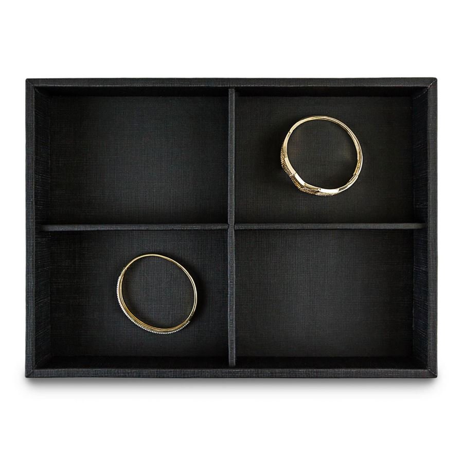 Bandeja Expositora Média Com 4 Espaços 21,5x29,5x3,3 cm Dunny Preto
