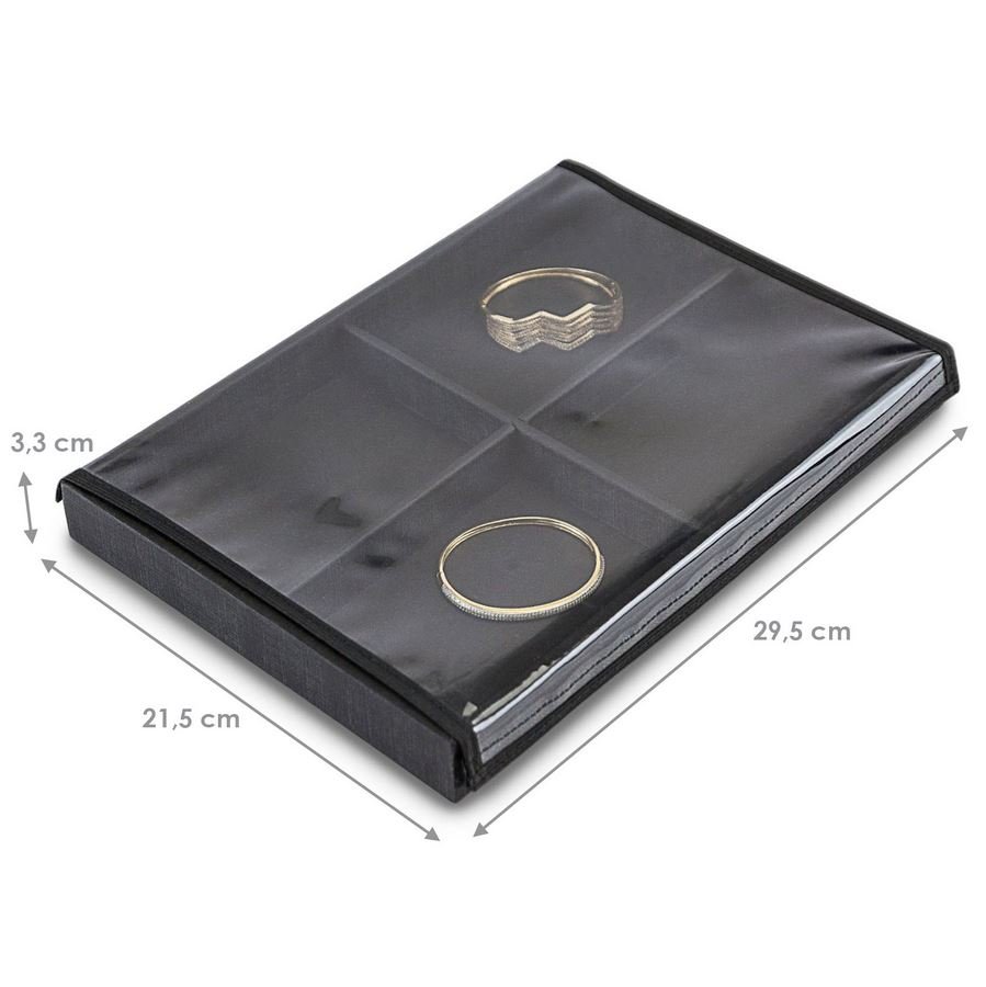 Bandeja Expositora Média Com 4 Espaços 21,5x29,5x3,3 cm Dunny Preto