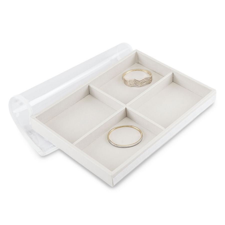 Bandeja Expositora Média Com 4 Espaços 21,5x29,5x3,3 cm Dunny Off White