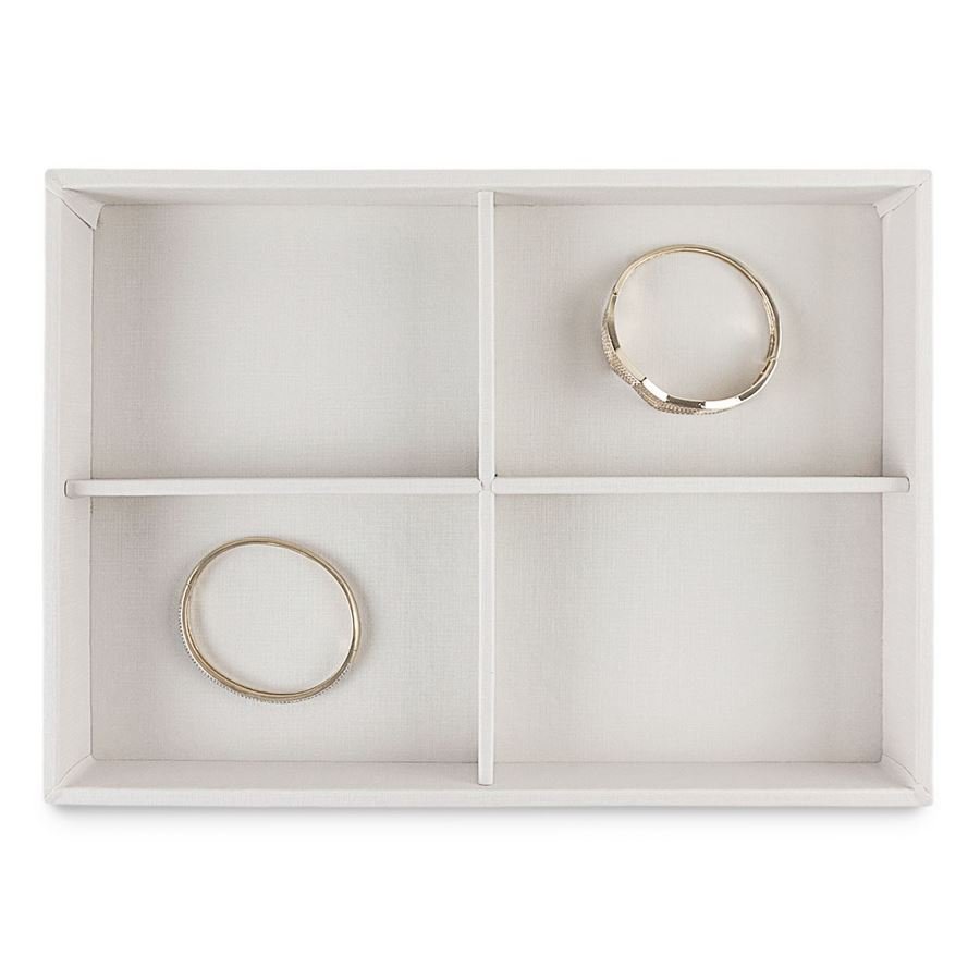 Bandeja Expositora Média Com 4 Espaços 21,5x29,5x3,3 cm Dunny Off White