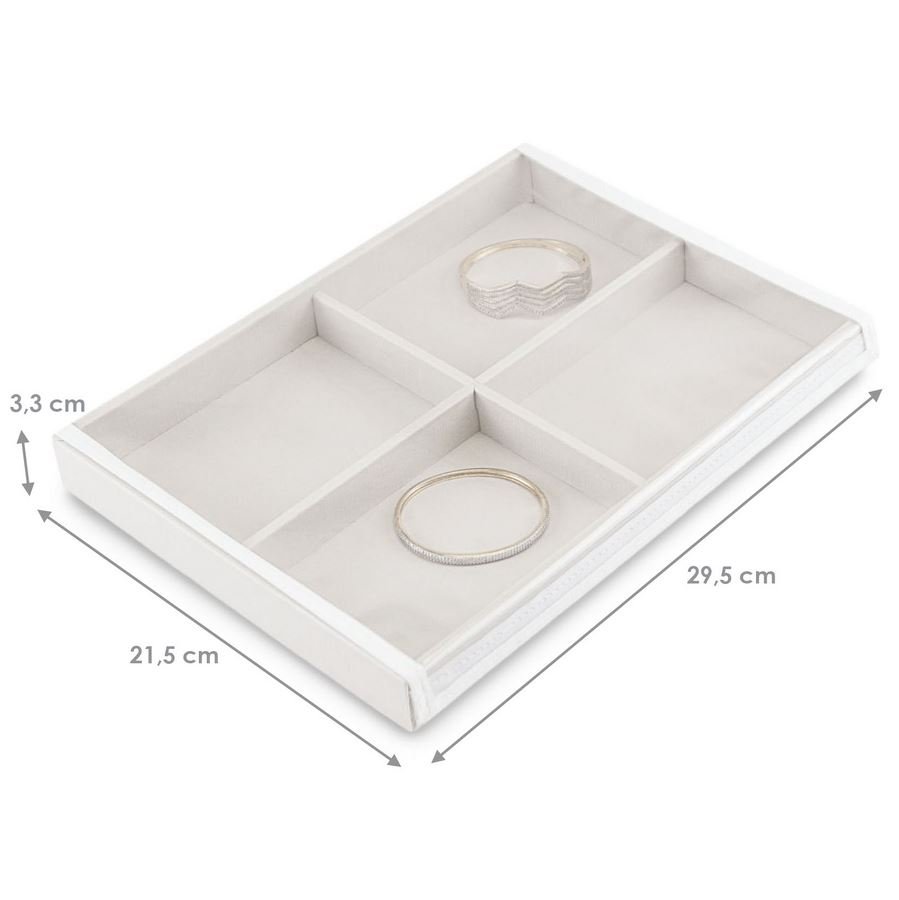 Bandeja Expositora Média Com 4 Espaços 21,5x29,5x3,3 cm Dunny Off White