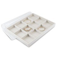 Bandeja Expositora Grande Com 12 Espaços 29,5x36,5x3,3 cm Dunny Off White