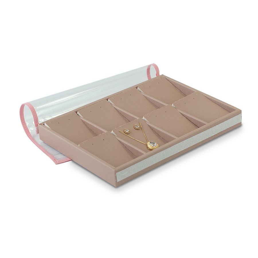 Bandeja Expositora Para Joias com cartelas 21,5x29,5x3,3 cm Dunny Rosa Cha