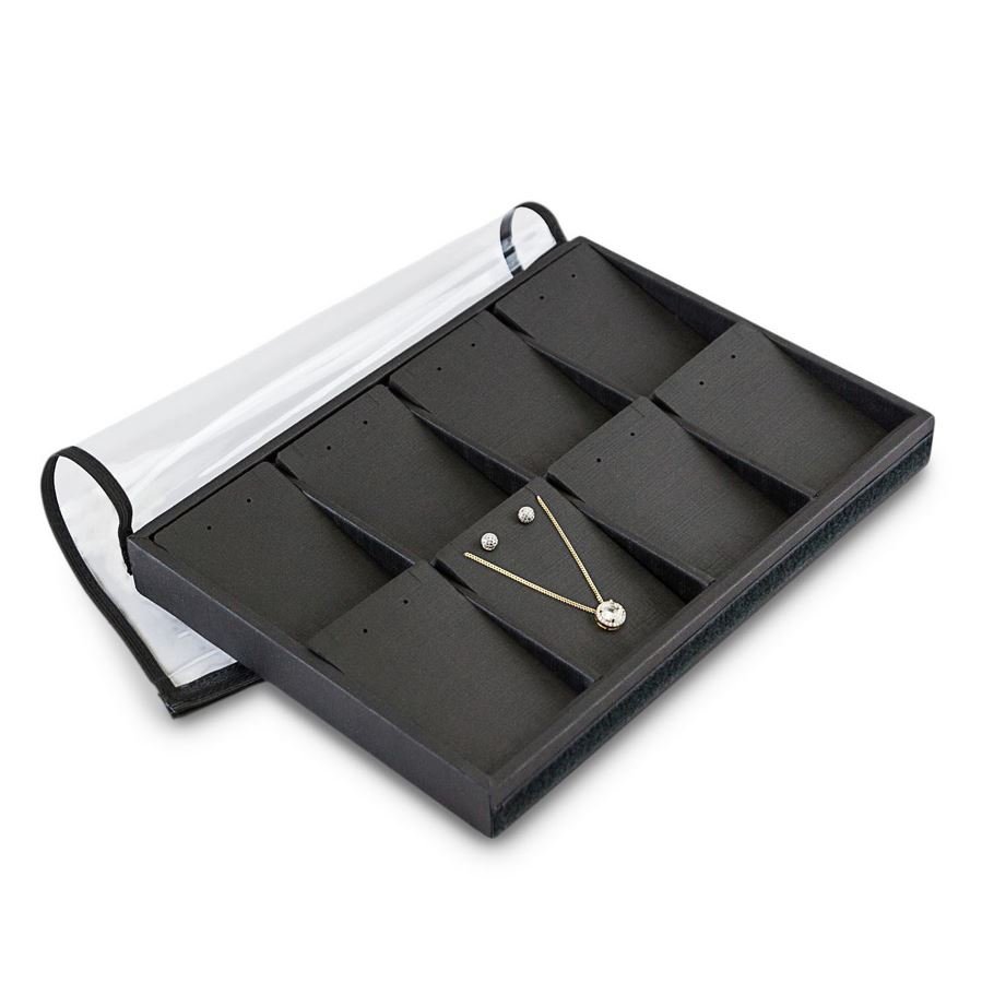 Bandeja Expositora Para Joias com cartelas 21,5x29,5x3,3 cm Dunny Preto