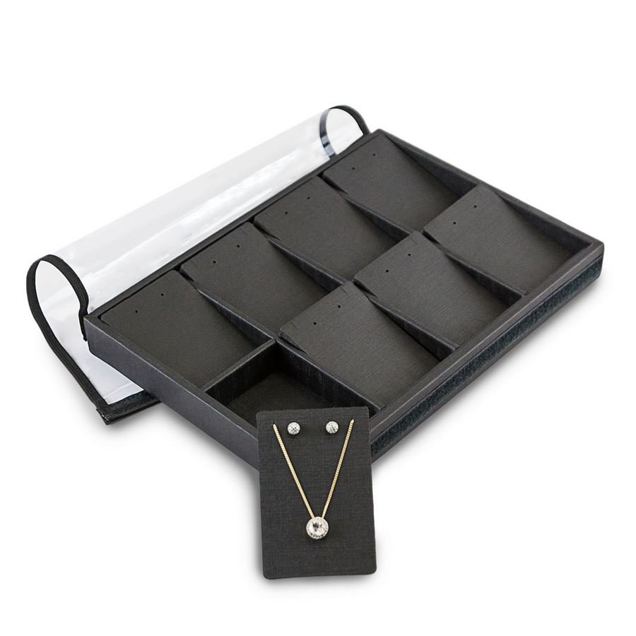 Bandeja Expositora Para Joias com cartelas 21,5x29,5x3,3 cm Dunny Preto