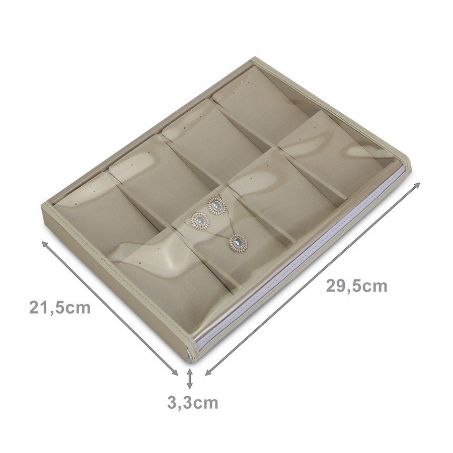 Bandeja Expositora Para Joias com cartelas 21,5x29,5x3,3 cm Dunny Champagne