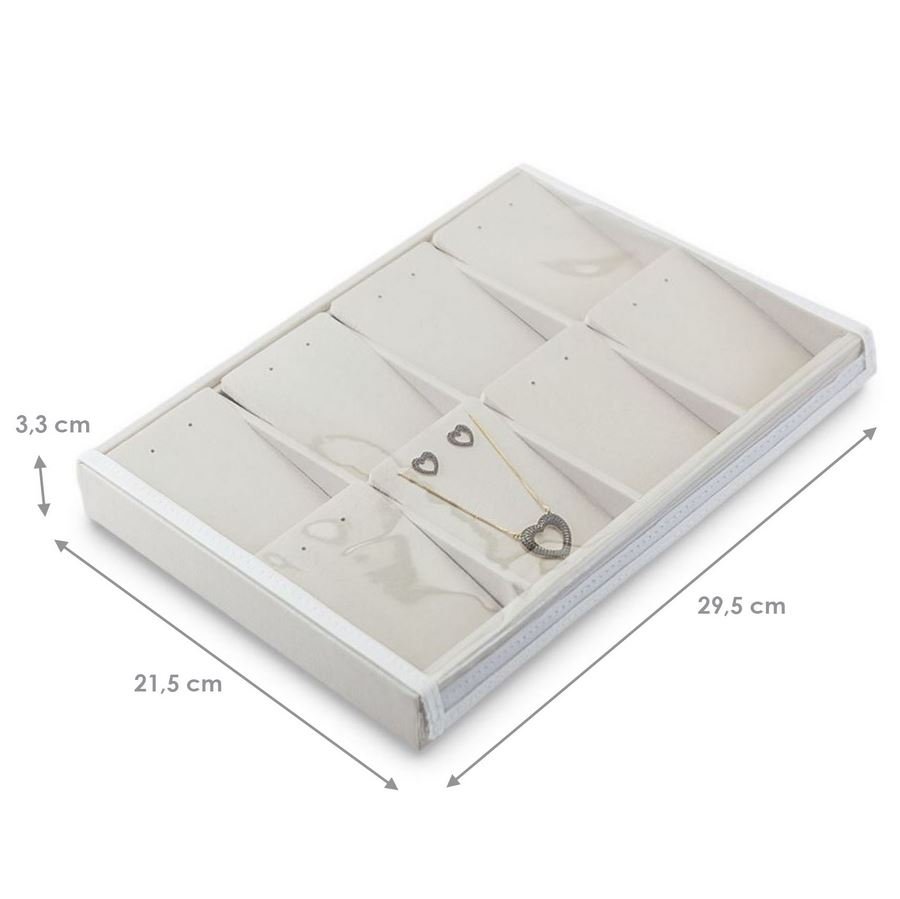 Bandeja Expositora Para Joias com cartelas 21,5x29,5x3,3 cm Dunny Off White