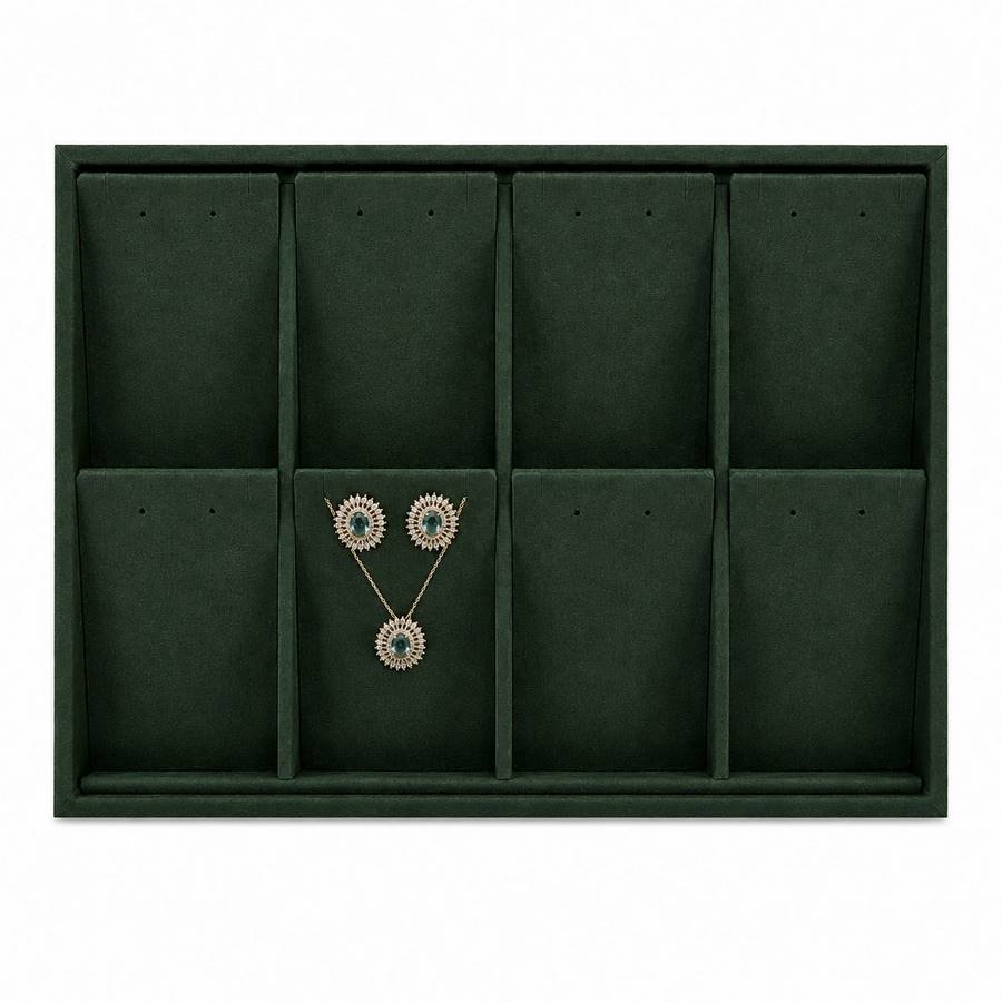 Bandeja Expositora Para Joias com cartelas 21,5x29,5x3,3 cm Dunny Verde