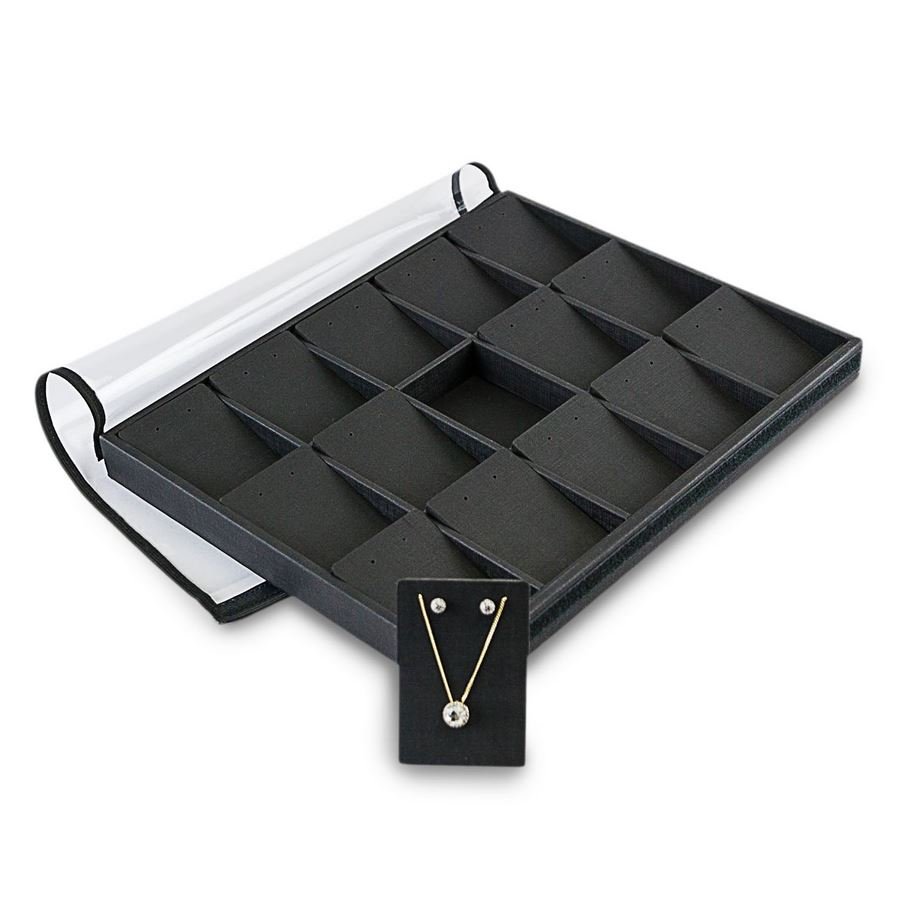 Bandeja Expositora Para Joias - 15 Cartelas 29,5x36,5x3,3cm Dunny Preto