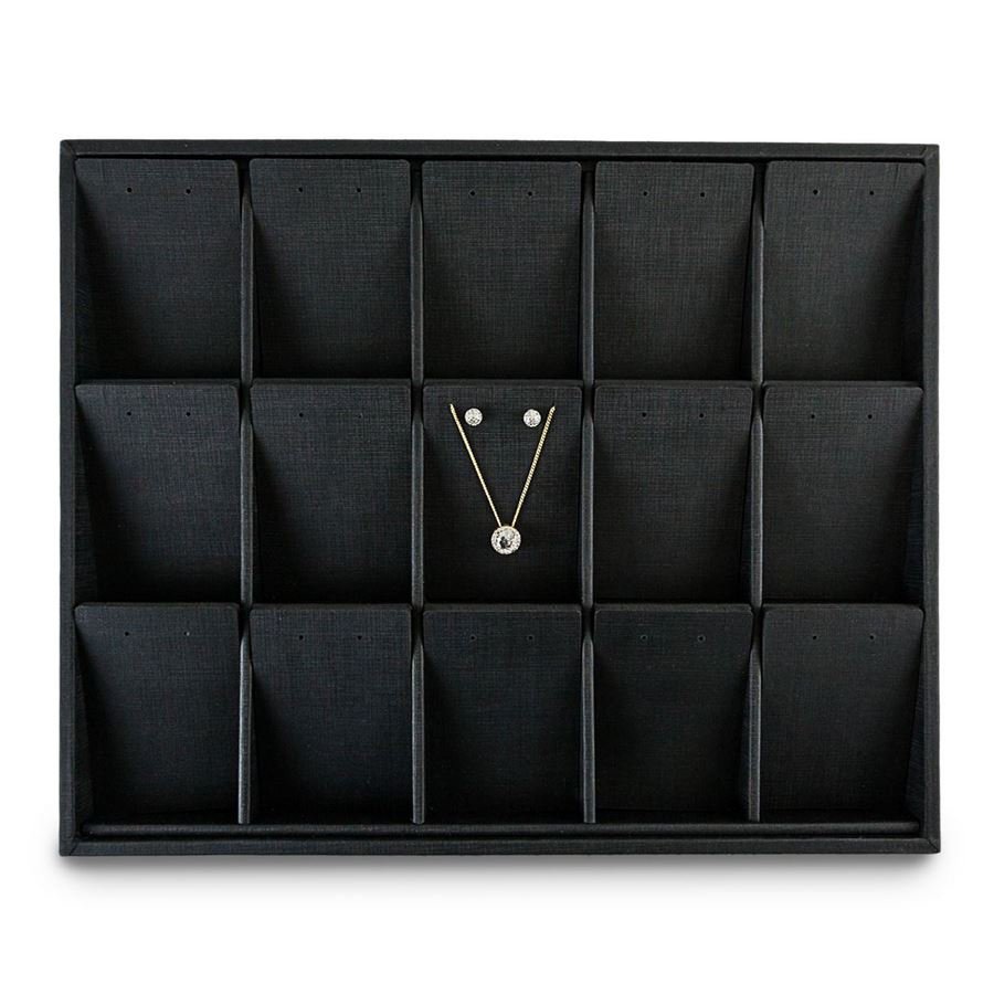 Bandeja Expositora Para Joias - 15 Cartelas 29,5x36,5x3,3cm Dunny Preto