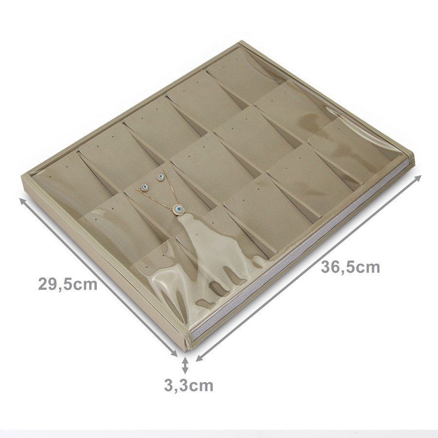 Bandeja Expositora Para Joias - 15 Cartelas 29,5x36,5x3,3cm Dunny Champagne