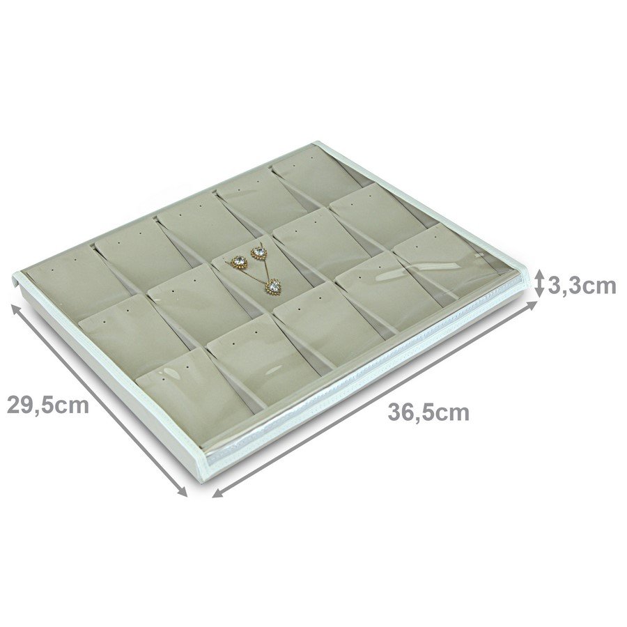 Bandeja Expositora Para Joias - 15 Cartelas 29,5x36,5x3,3cm Dunny Off White