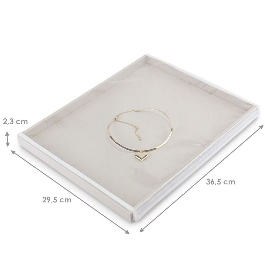 Bandeja Grande Expositora para Joias - 29,5x36,5x2,3 cm. Dunny Off White