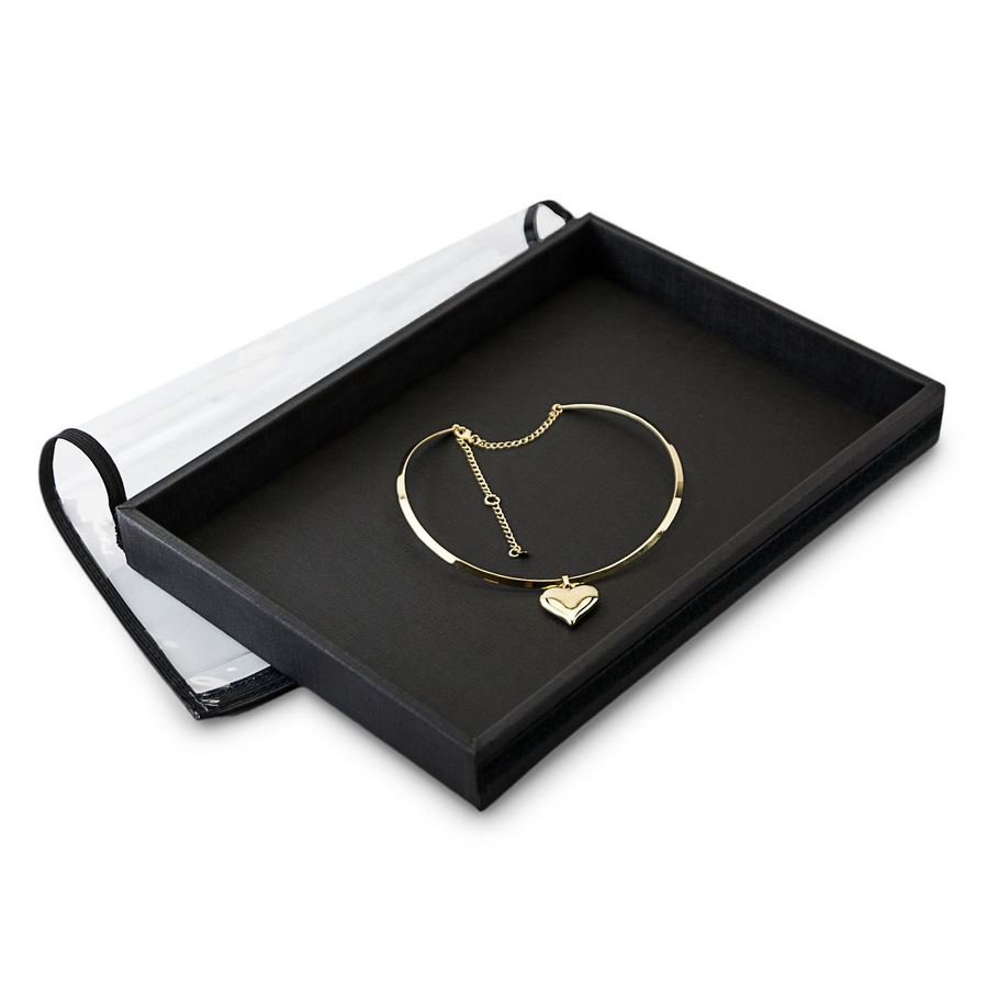 Bandeja Média Expositora para Joias - 21,5x29,5x3,3 cm. Dunny Preto