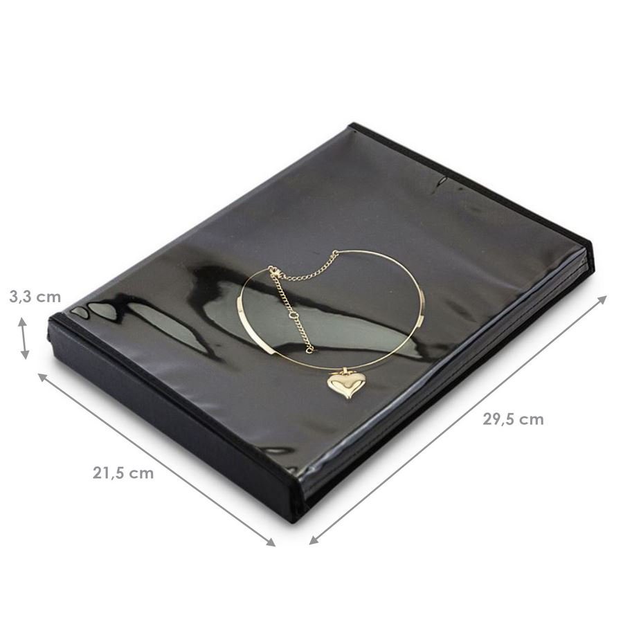 Bandeja Média Expositora para Joias - 21,5x29,5x3,3 cm. Dunny Preto