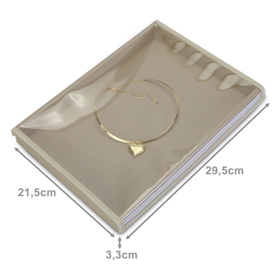 Bandeja Média Expositora para Joias - 21,5x29,5x3,3 cm. Dunny Champagne