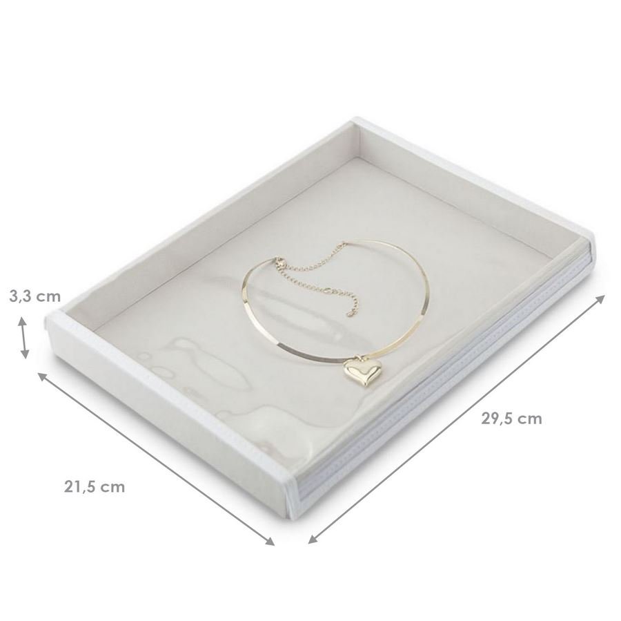 Bandeja Média Expositora para Joias - 21,5x29,5x3,3 cm. Dunny Off White