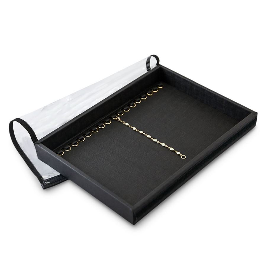 Bandeja Média Expositora para Pulseiras - 21,5x29,5x3,3 cm. Dunny Preto