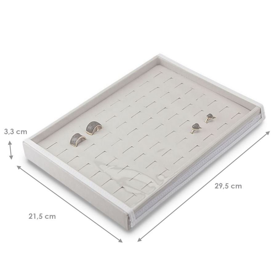 Bandeja Média Expositora para Anéis - 21,5x29,5x3,3 cm. Dunny Off White