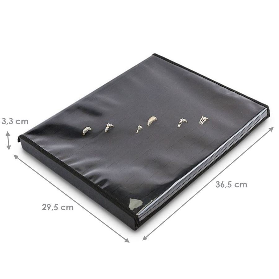 Bandeja Grande Expositora para Anéis - 29,5x36,5x3,3 cm. Dunny Preto