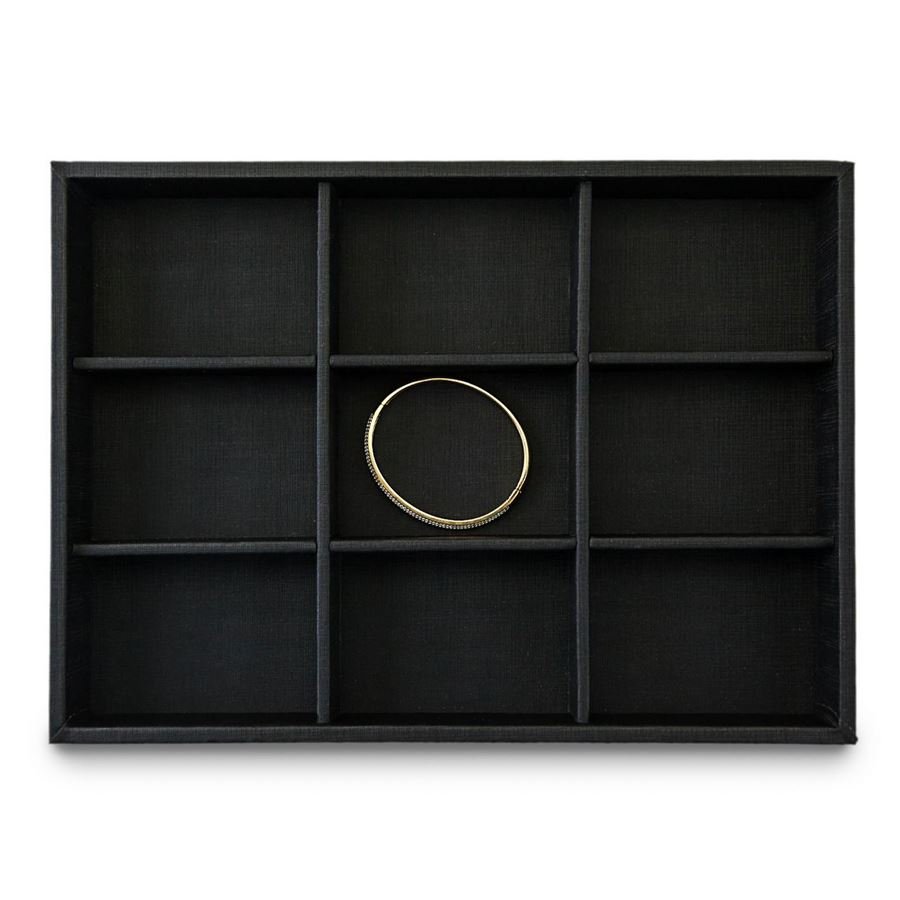 Bandeja Média Expositora para Joias - 21,5x29,5x3,3 cm. Dunny Preto