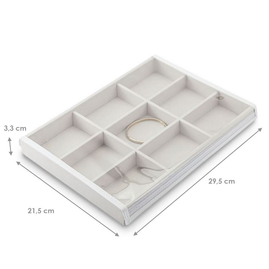 Bandeja Média Expositora para Joias - 21,5x29,5x3,3 cm. Dunny Off White