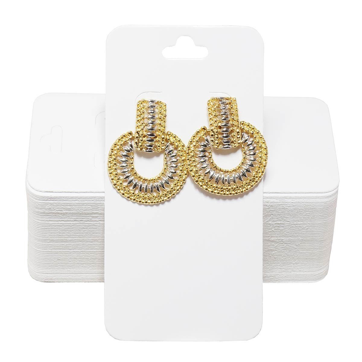 Cartelas para Conjunto de Brincos (100 Unidades) - 5x11 cm. Branco