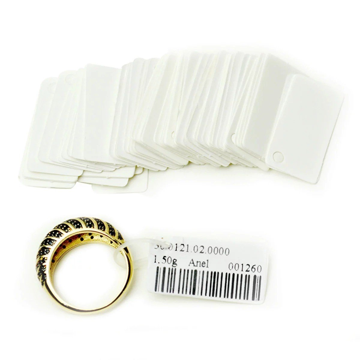 Cartelas de Papel Para Anéis (500 Unidades) - 3x1,6 cm. Branco