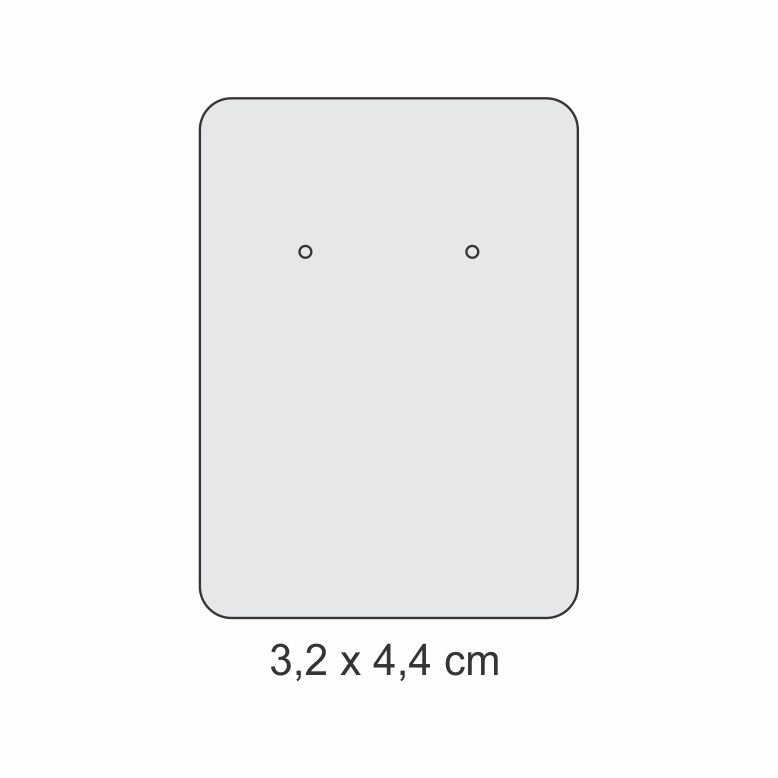 Cartela de Papel para Brinco (100 Unidades) 3,2x4,4 cm. Branco