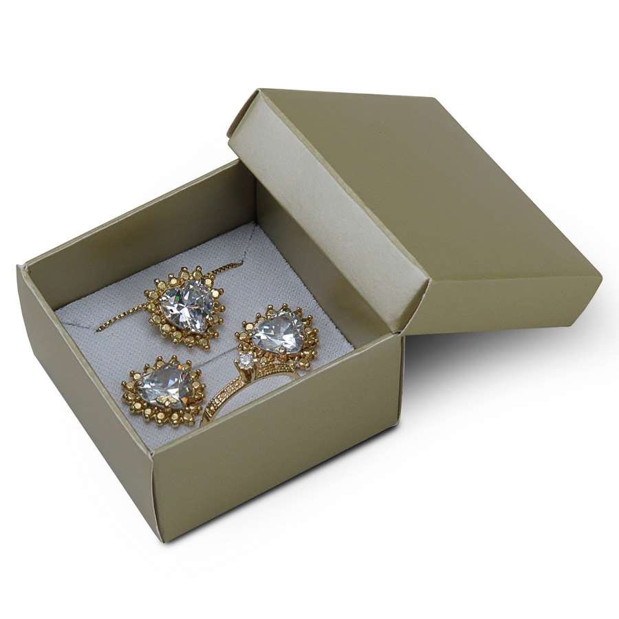 Caixa de Papel para Presentes (40 Unidades) - 5x5x3 cm. Dourado