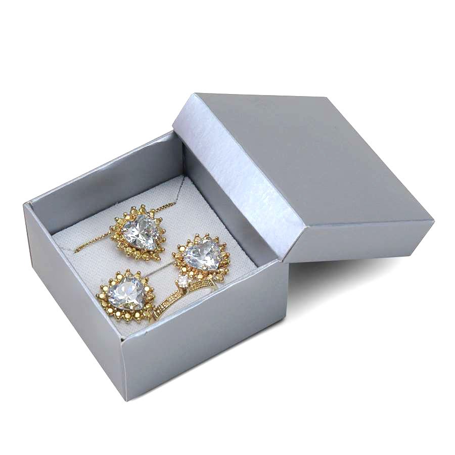 Caixa de Papel para Presentes (40 Unidades) - 5x5x3 cm. Prata