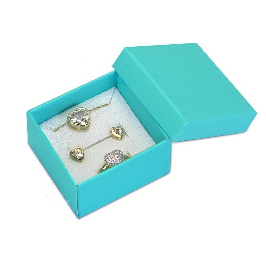 Caixa de Papel para Presentes (40 Unidades) - 5x5x3 cm. Verde Tiffany
