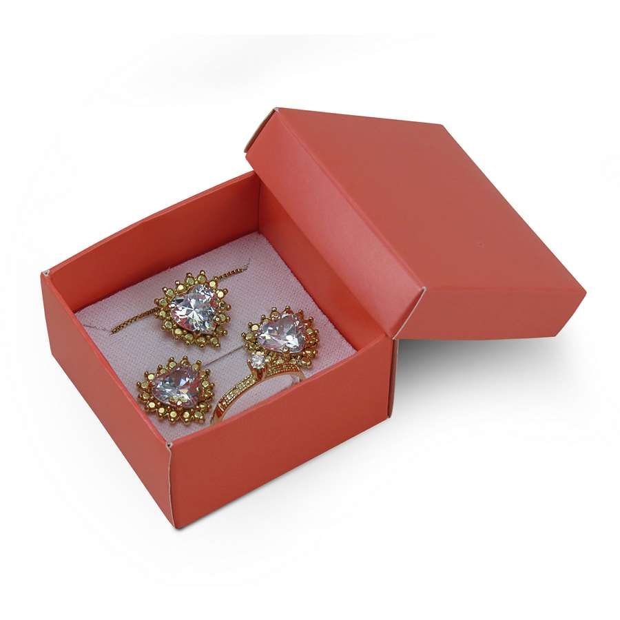 Caixa de Papel para Presentes (40 Unidades) - 5x5x3 cm. Coral