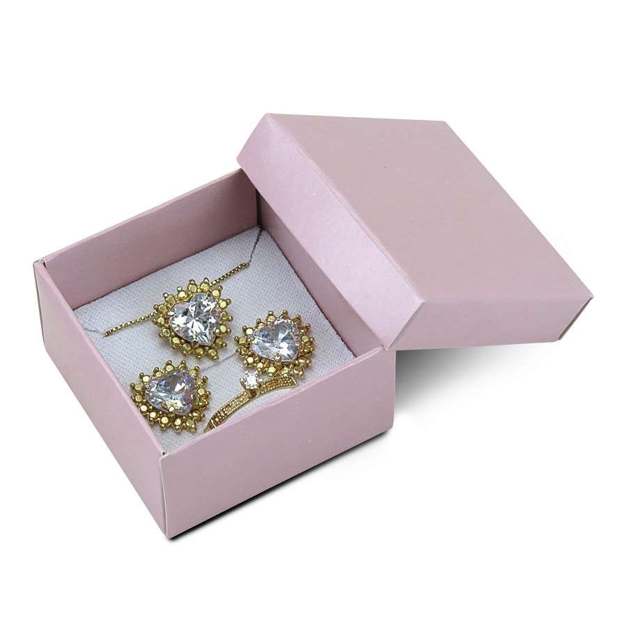 Caixa de Papel para Presentes (40 Unidades) - 5x5x3 cm. Rosa