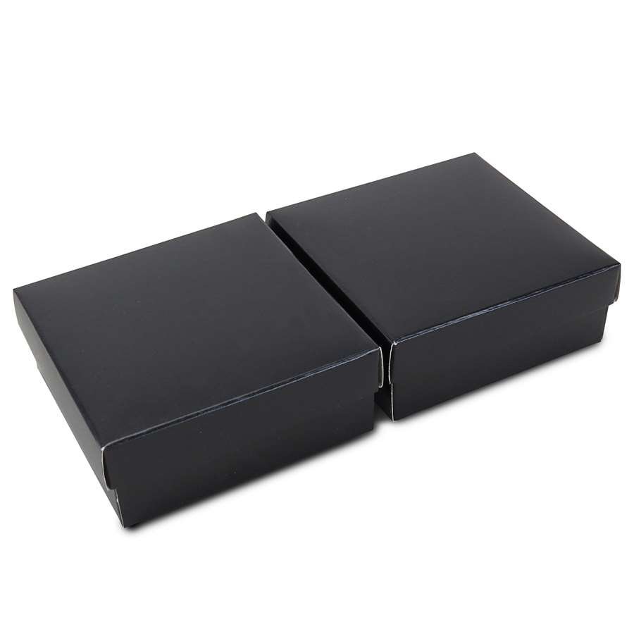 Caixa de Papel para Presentes (20 Unidades) - 8x8x3 cm. Preto