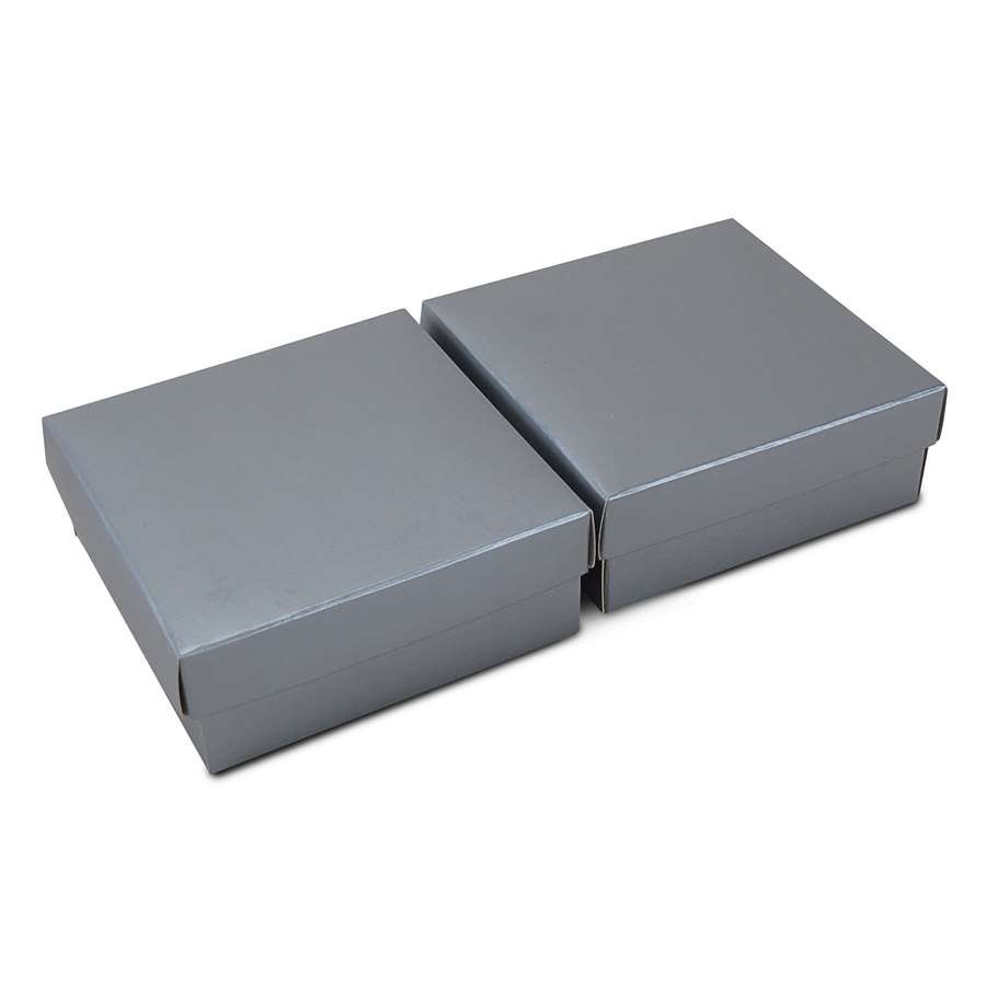 Caixa de Papel para Presentes (20 Unidades) - 8x8x3 cm. Prata