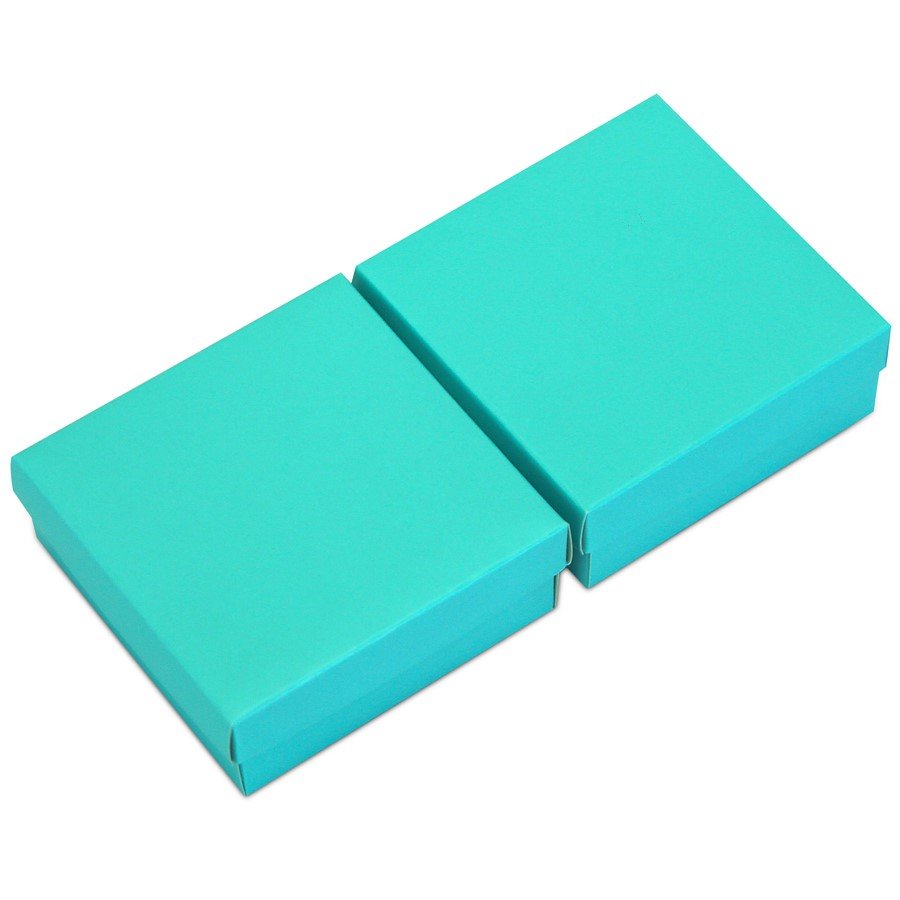 Caixa de Papel para Presentes (20 Unidades) - 8x8x3 cm. Verde Tiffany