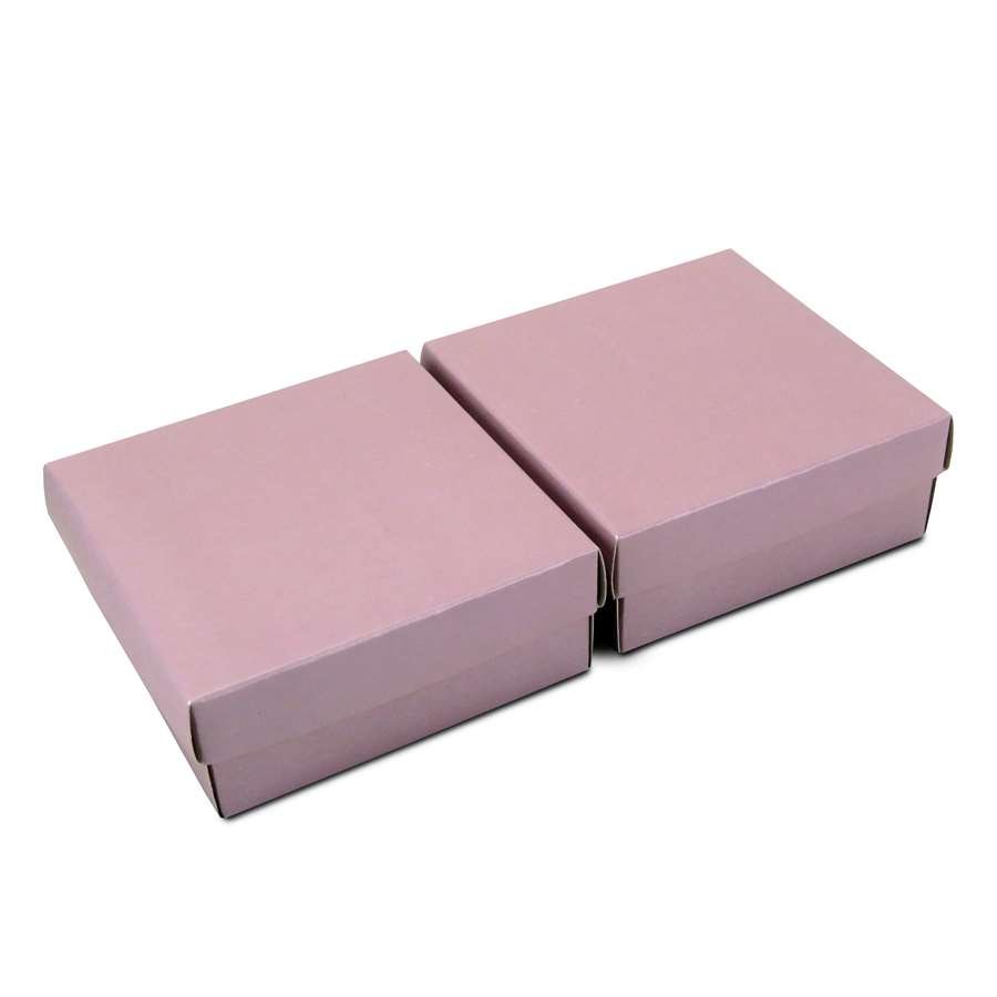 Caixa de Papel para Presentes (20 Unidades) - 8x8x3 cm. Rosa
