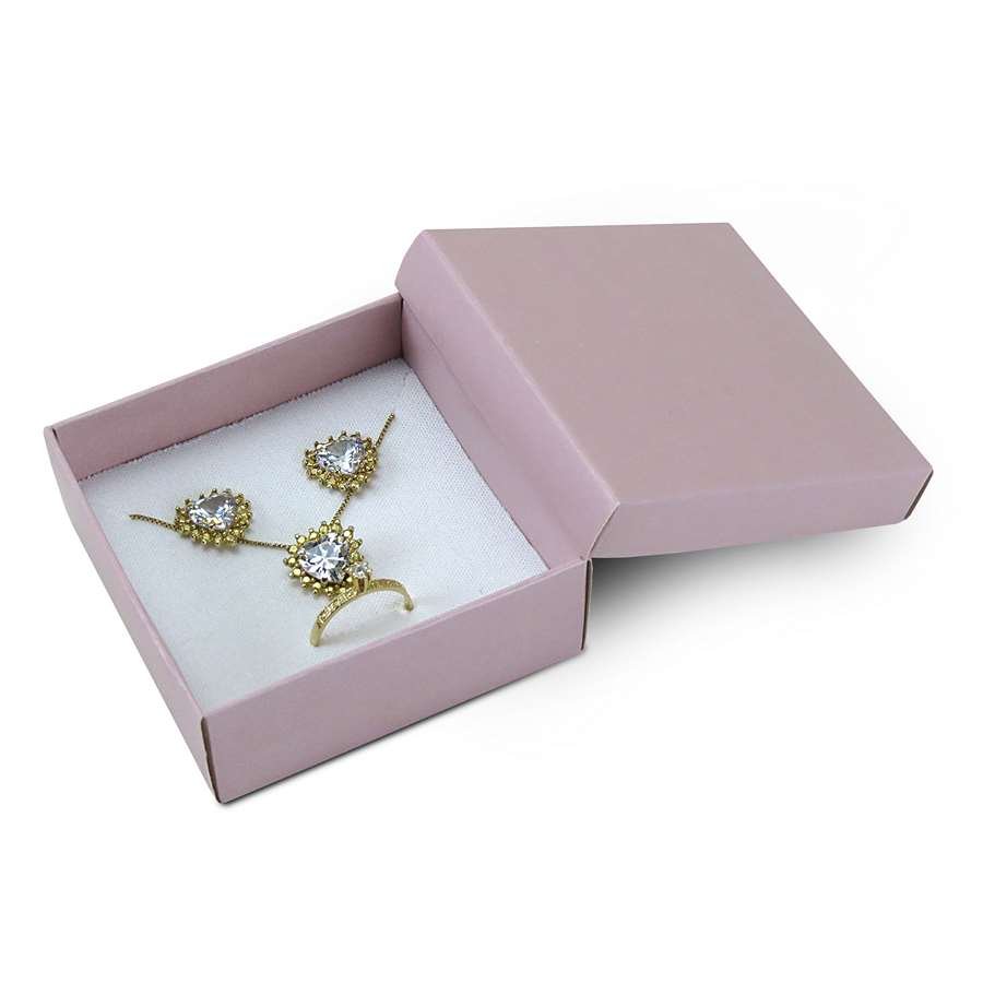 Caixa de Papel para Presentes (20 Unidades) - 8x8x3 cm. Rosa