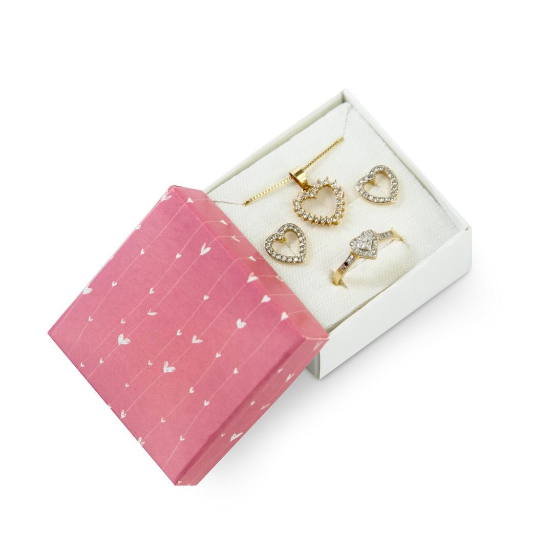 Caixinha Rosa Coração 5x5x3 cm (pct 40 un) Sortido