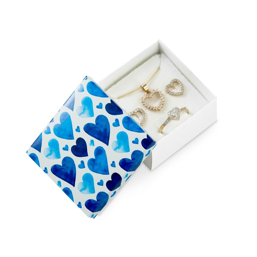 Caixinha Azul Coração 5x5x3 cm (pct 40 un) Sortido