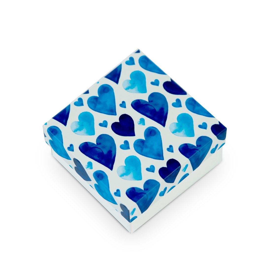 Caixinha Azul Coração 5x5x3 cm (pct 40 un) Sortido