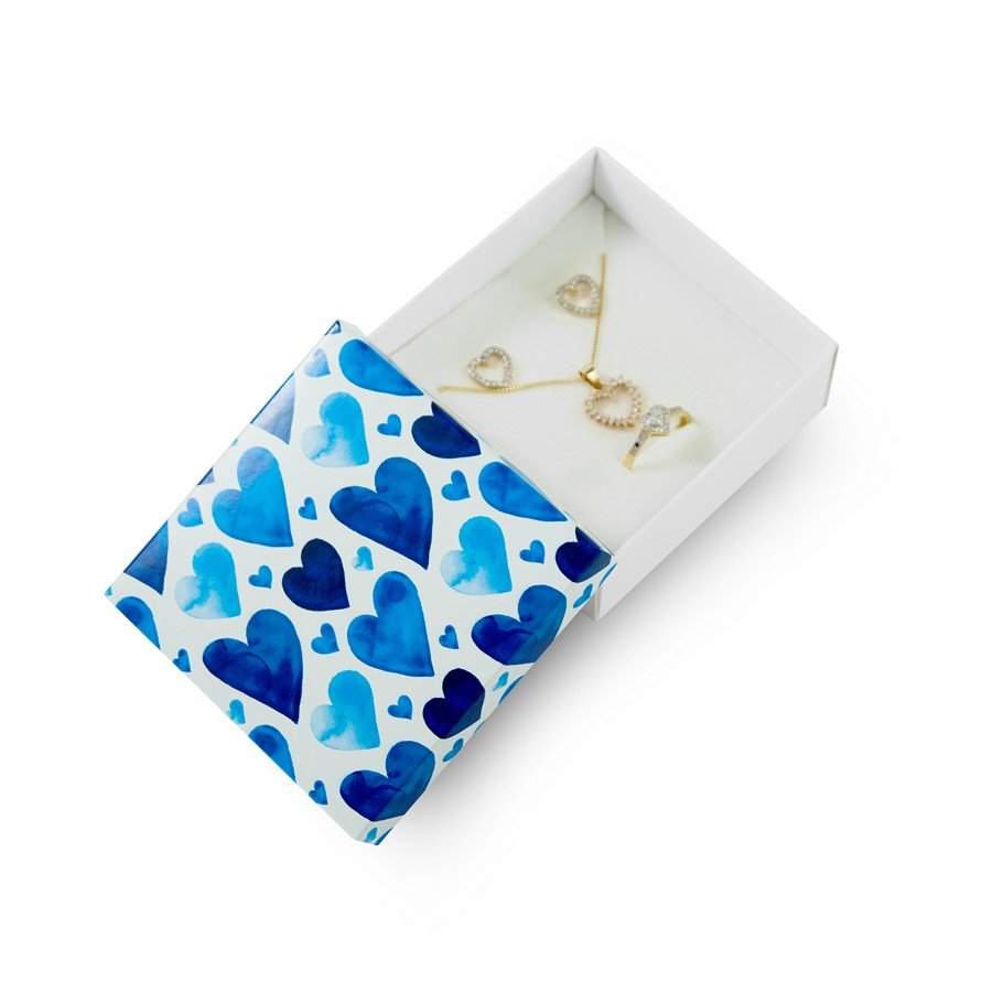 Caixinha Azul Coração 8x8x3 cm (pct20 un) Sortido