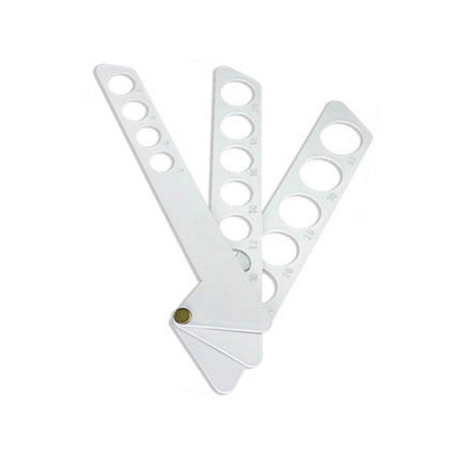 Medidor de Dedo para Anéis - 18x3 cm. Branco