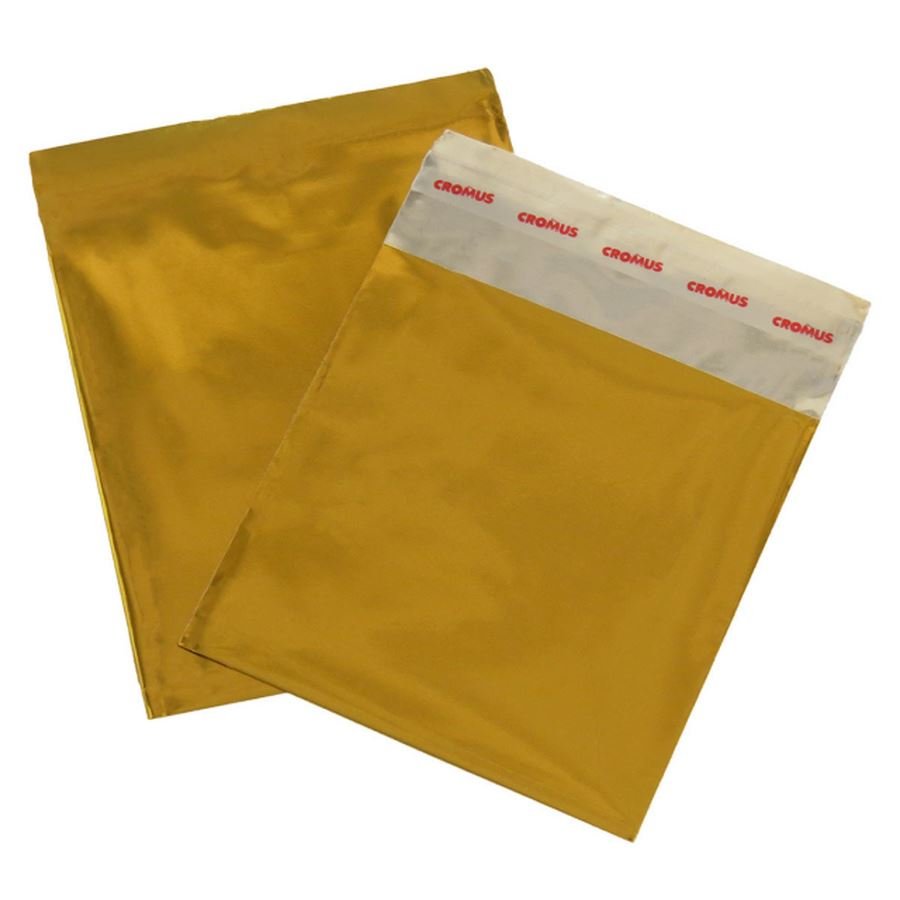 Papel para Presente Metalizado (100 Unidades) - 8x8cm. Dourado Metalizado