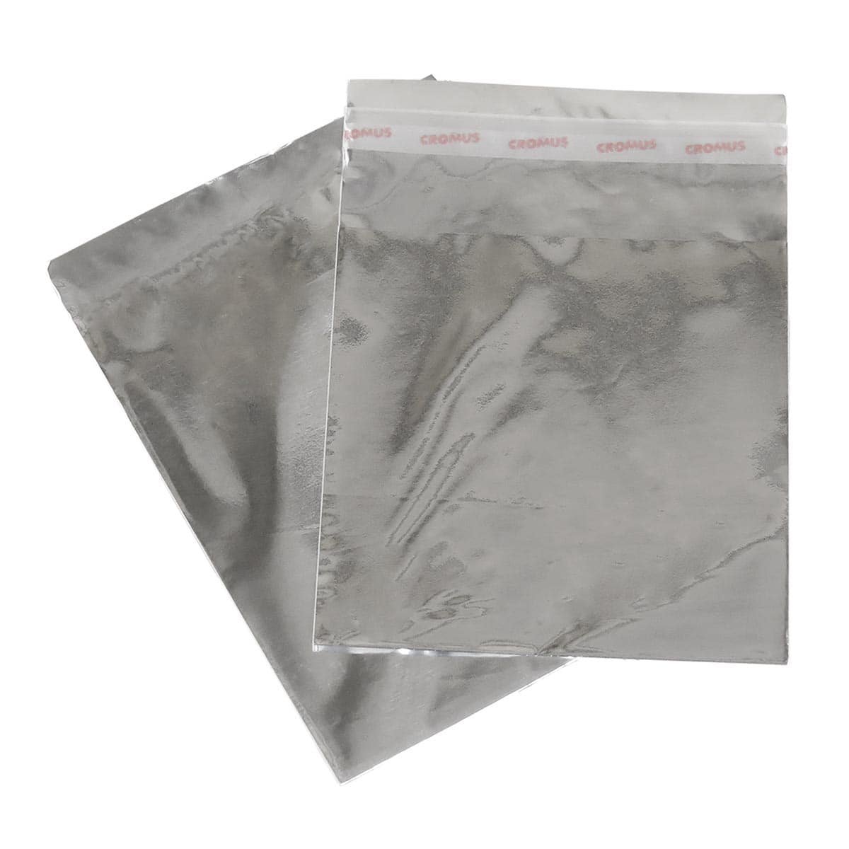 Papel para Presente Metalizado (100 Unidades) - 8x8cm. Prata Metalizado