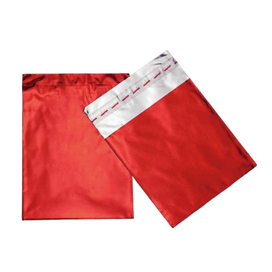 Papel para Presente Metalizado (100 Unidades) - 8x8cm. Vermelho Metalizado